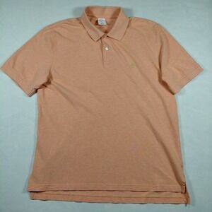 Brooks Brothers Original Fit Polo Shirt‎ 100% Cotton Peach Mens Large Logo